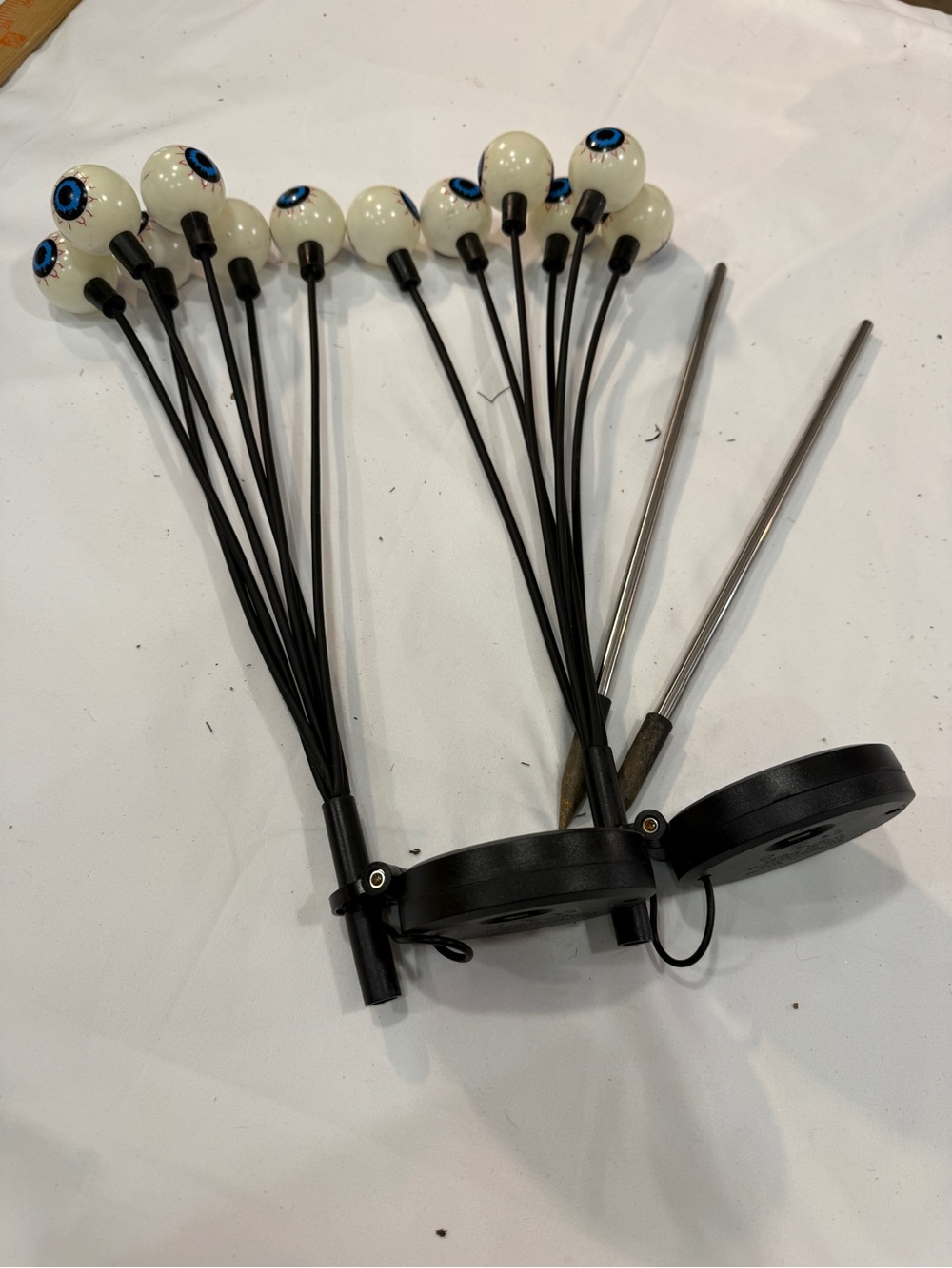 Halloween Eyeball Garden Stakes - Cream & Black Decorative Picks - Picture 2 of 3